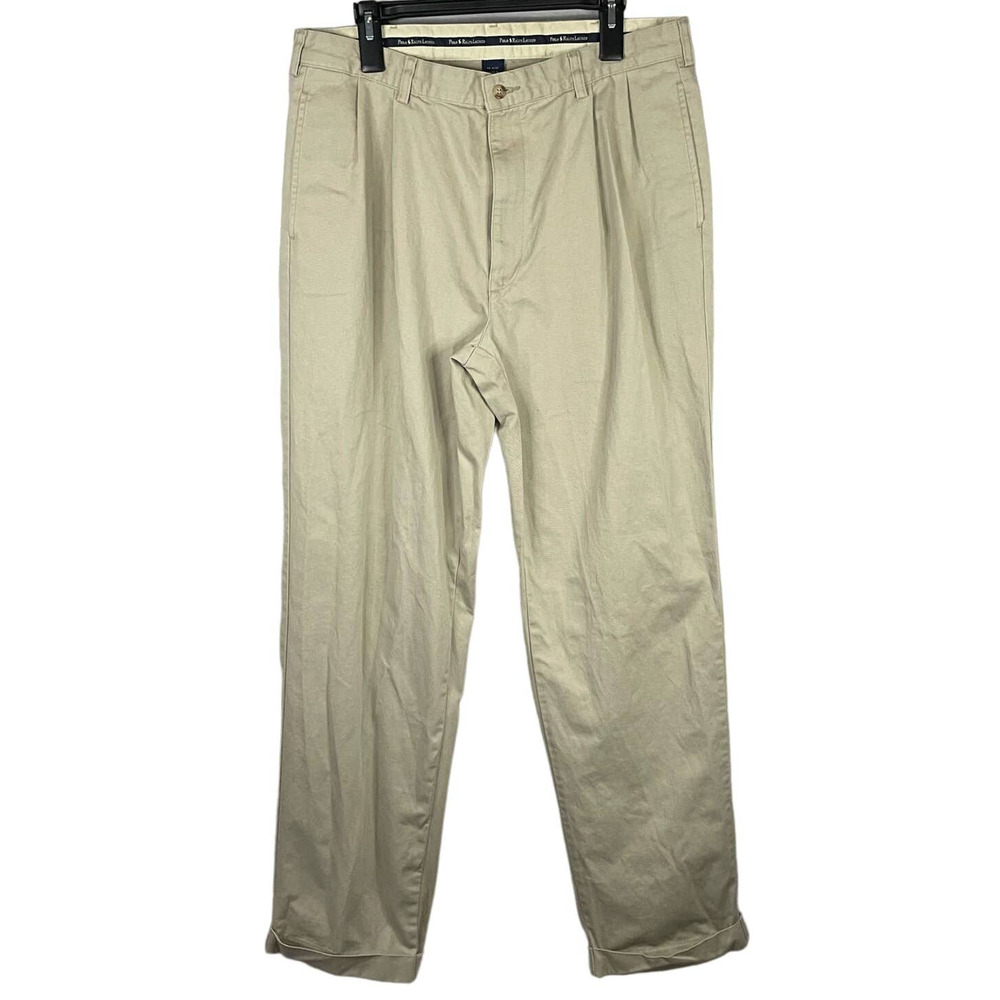 Polo Ralph Lauren Khaki Pants 36x34 Mens Chino Rolled Cuff Casual Career